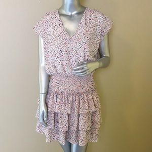 ADRIENNE | Confetti Print Smocked Waist Tiered Dress